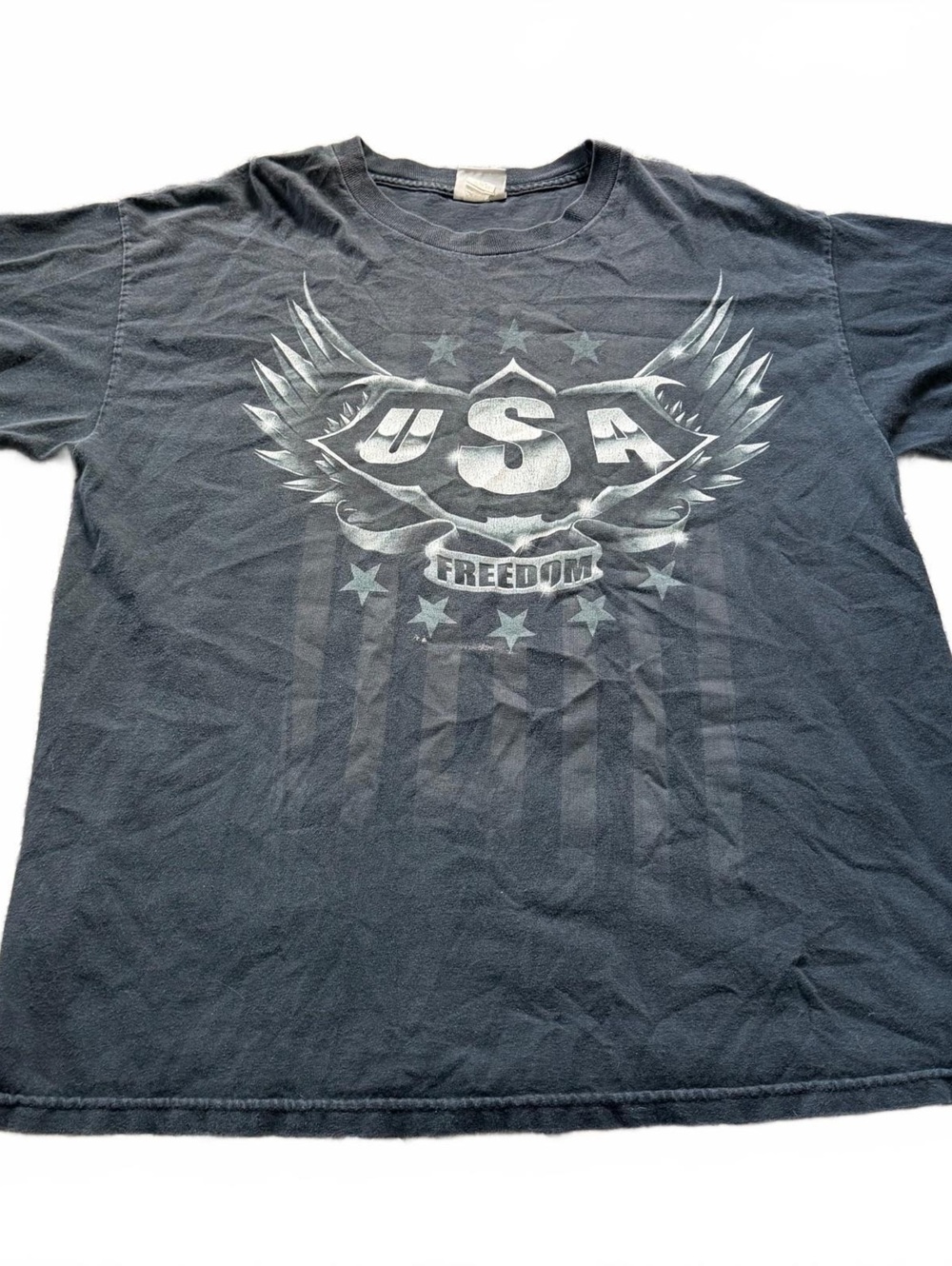Vintage National Heritage USA Freedom Eagle Black T-Shirt Size XL